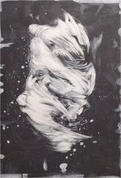 Drowned Black And White Abstract Painting